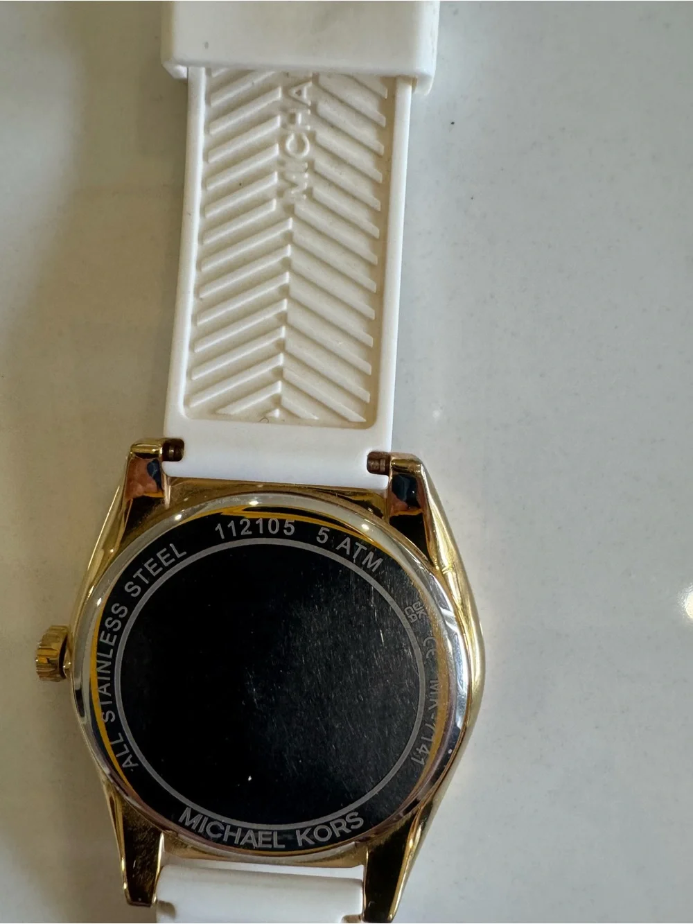 Michael Kors Janelle women’s watch 3 hand with white rubber strap